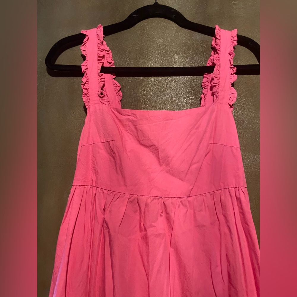 Pink Ruffled Women's Dress with semi open back - Picture 4 of 7